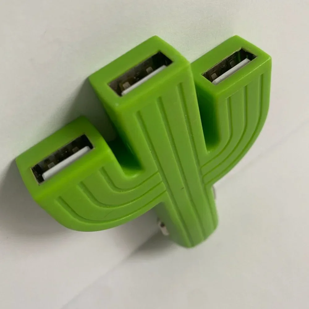 Cactus Shaped Car Charger with 3 USB Ports